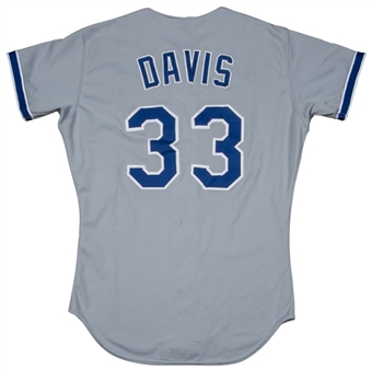 1992 Eric Davis Game Used Los Angeles Dodgers Spring Training Road Jersey